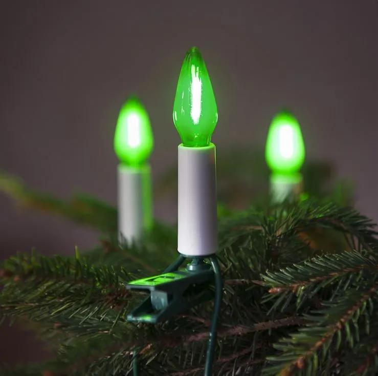 EXIHAND Vianočná reťaz FELICIA SV-16 LED FILAMENT, 16 žiaroviek, zelené svetlo, 10,5m