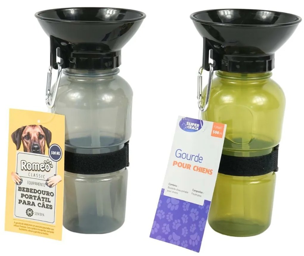 Cestovná fľaša s miskou pre psov 500 ml DOGS - viac farieb Farba: Sivá