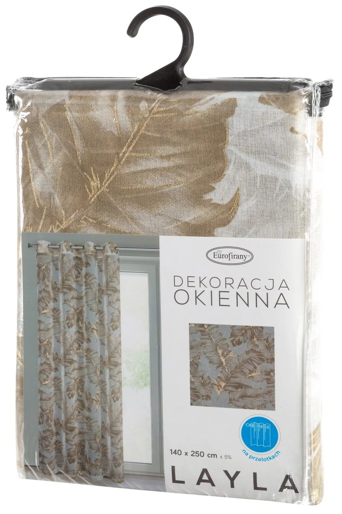 ZÁVES NA KRÚŽKOCH LAYLA 140X250 CM LISTY