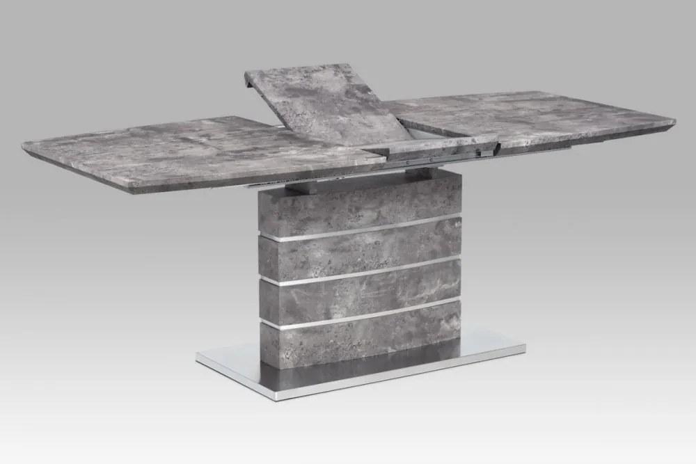 Dining table 160/200x90x76cm, MDF with stone paper 78054; base brushed stainless steel HT-302 BET Autronic