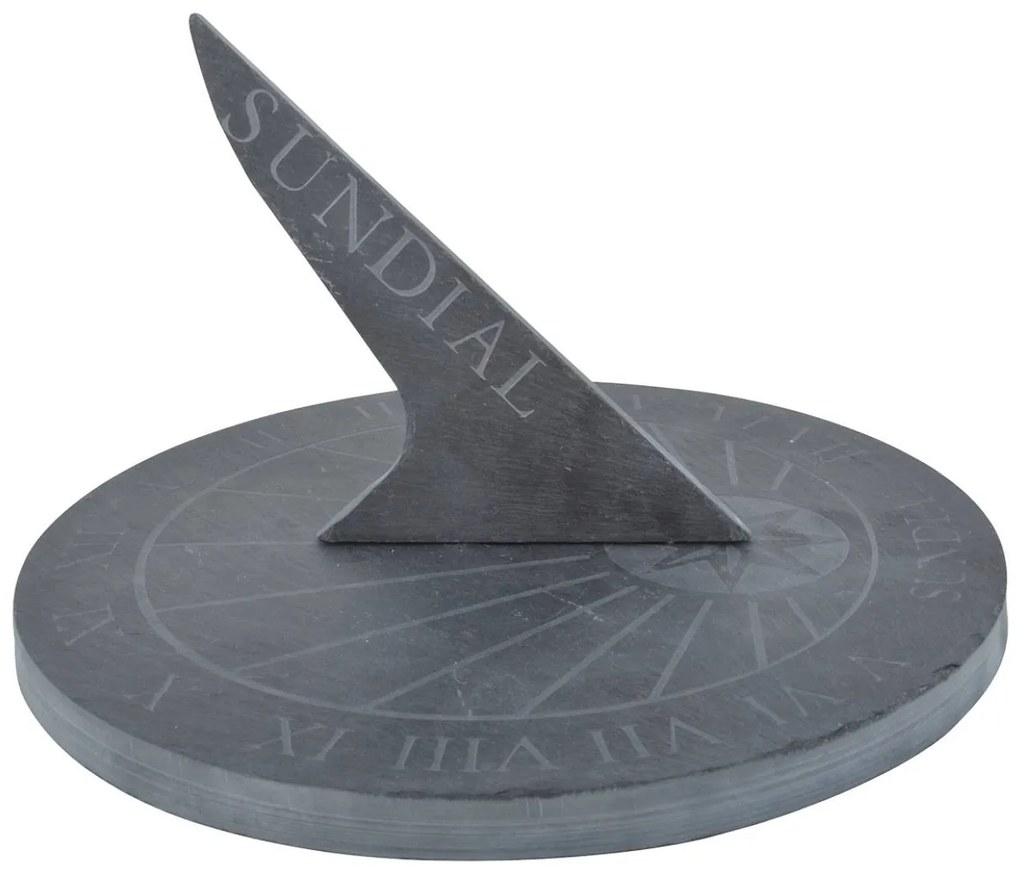 Esschert Design Slnečné hodiny Marcus, 16,5x24,5 cm, bridlica, sivá