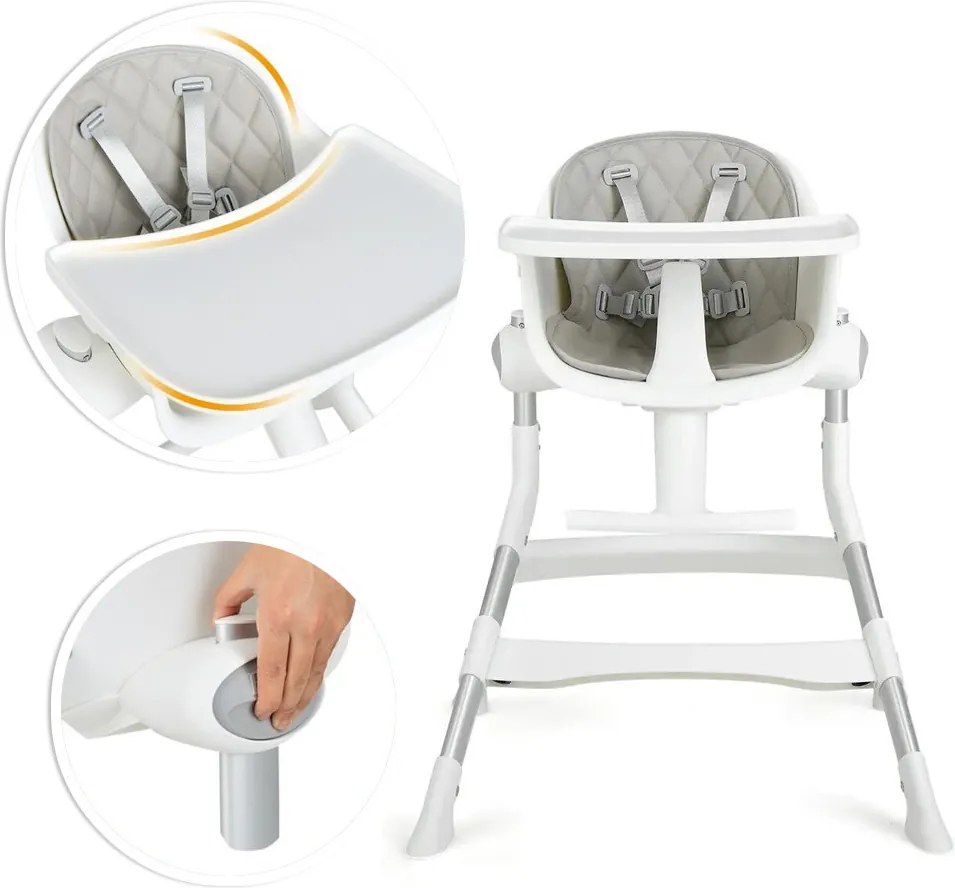 Nastaviteľná výška detskej jedálenskej stoličky