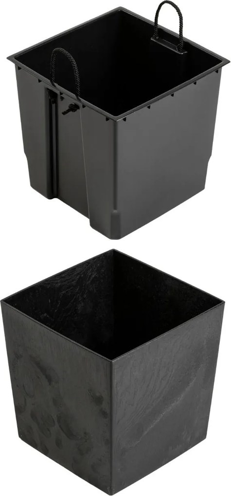 Kvetináč FLORE Betón 30,5x29,5x29,5 cm čierny
