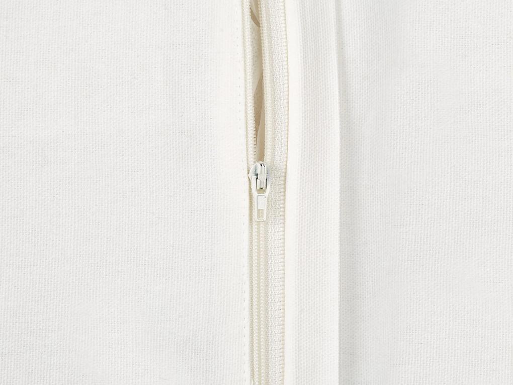 Bavlnený vankúš s koralovým vzorom 45 x 45 cm biely CORAL Beliani