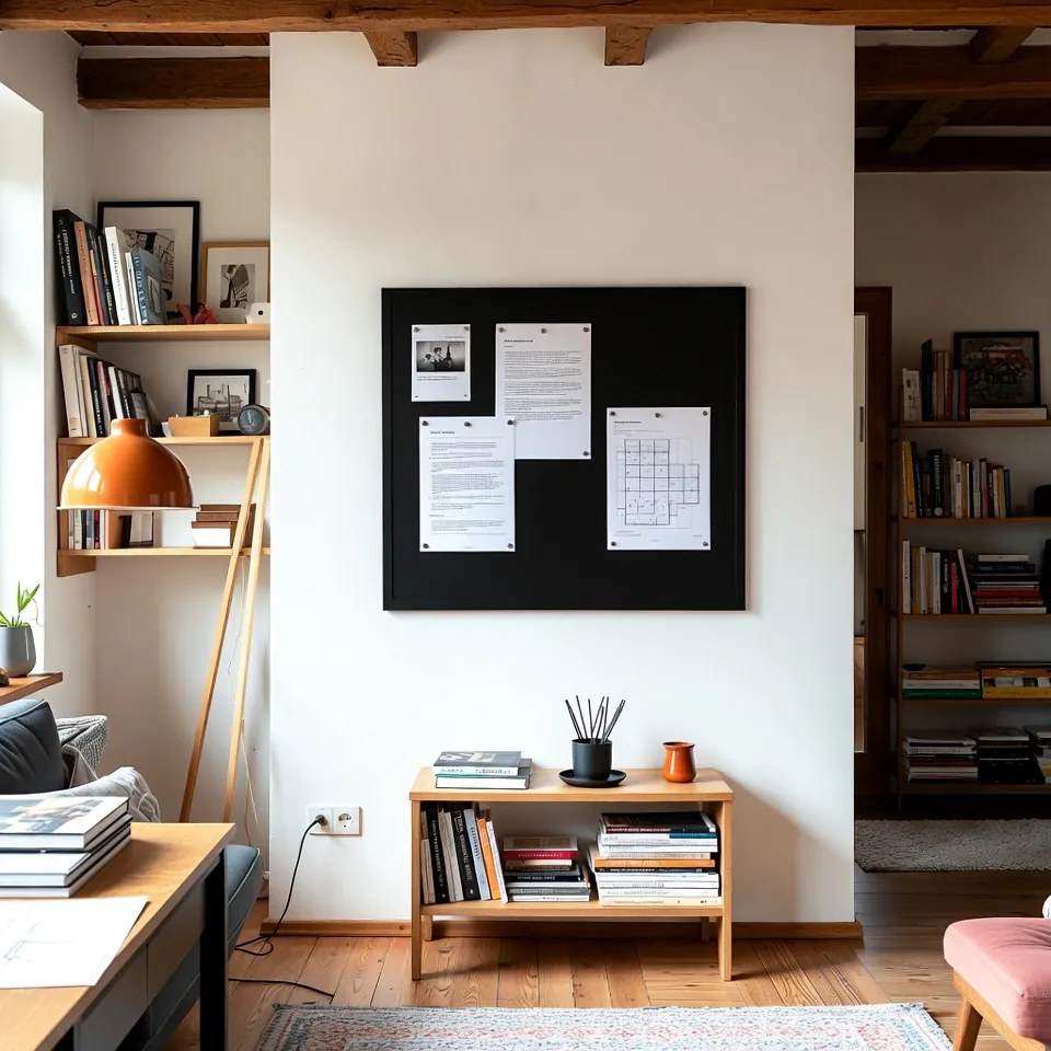 Toptabule.sk  Čierna magnetická tabuľa v čiernom drevenom ráme 60x40 cm