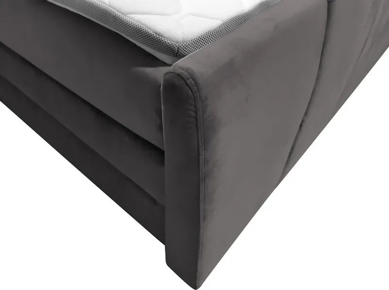 Posteľ boxspring Fresco 180x200 cm, tmavo šedá látka