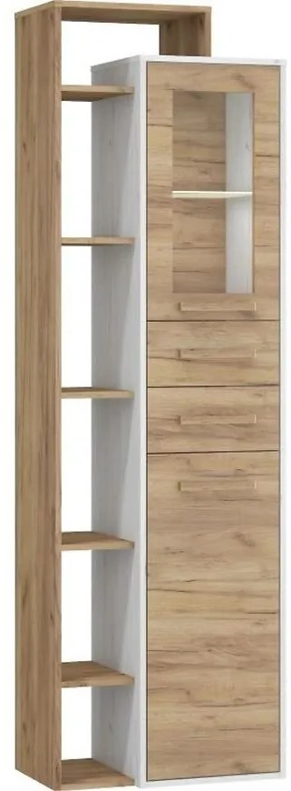 Vitrína RIO L1D2S craft biela/zlatý