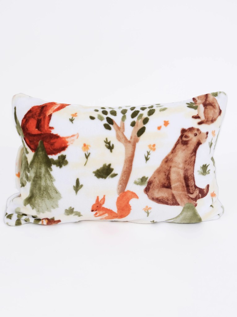Obliečka na vankúš mikroplyš 40 × 60 cm – Lesné zvieratká