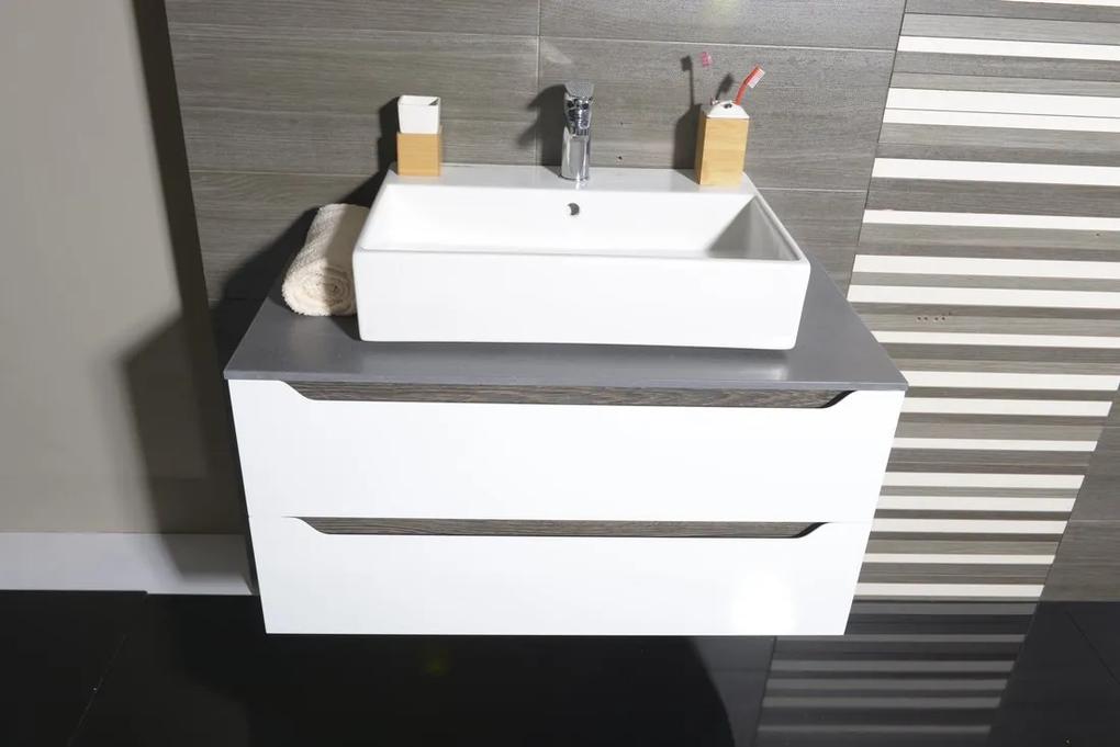 Sapho, Kúpeľňový set WAVE 150, biela/dub strieborný, KSET-049