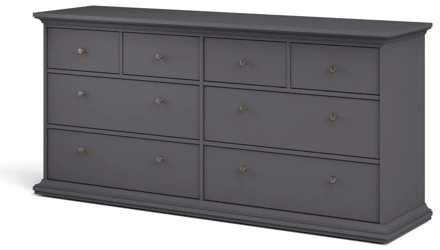 Sivá nízka komoda 183x87 cm Paris – Tvilum