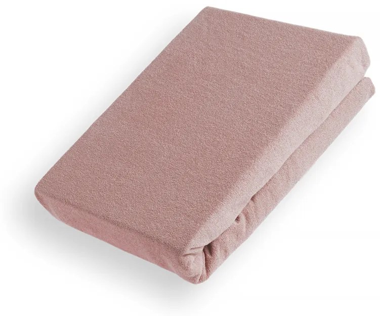 Detské froté napínacie prestieradlo do postieľky FR-024 Hnedoružové 80 x 140 x 10 cm - do postieľky