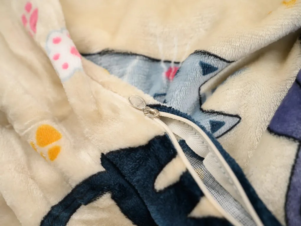 Sada mikroplyšových obliečok PURRSLEEP béžové + obliečka mikroplyš SOFT 90x200 cm biele, jednolôžko