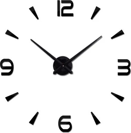 KIK Dizajnové 3D nalepovacie hodiny 80-120cm, čierne, KX7847