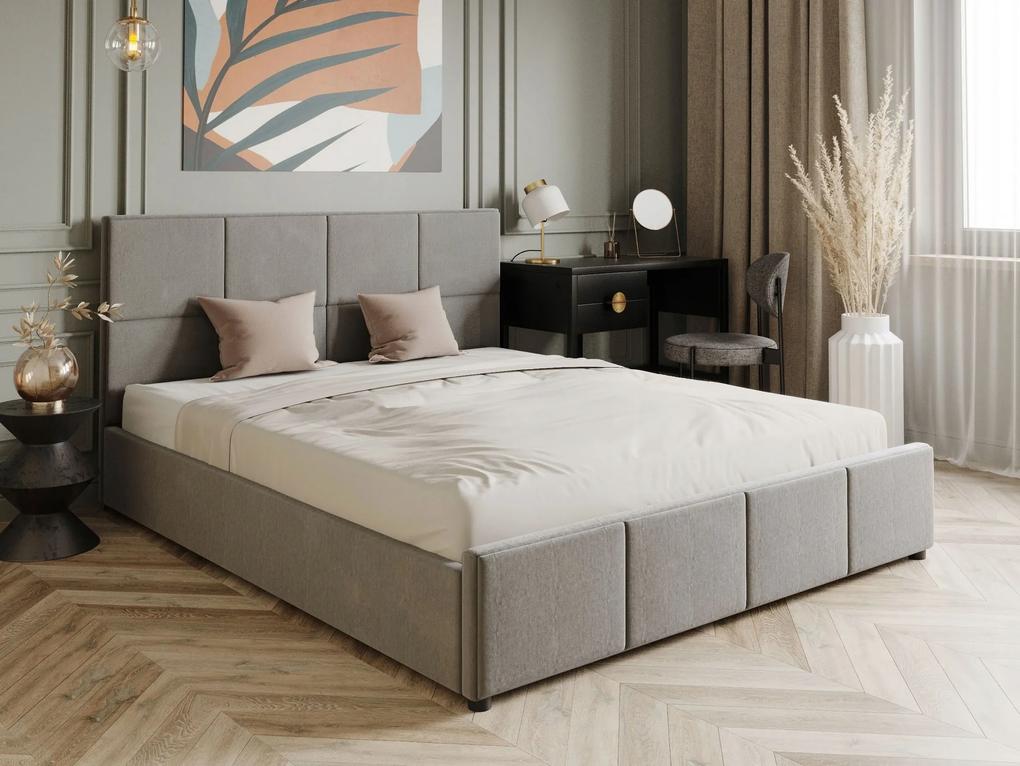 PROXIMA.store - Dizajnová posteľ FABRIZZIO - sivá - 160 Veľkosť postele: Pre matrac 160 x 200 cm