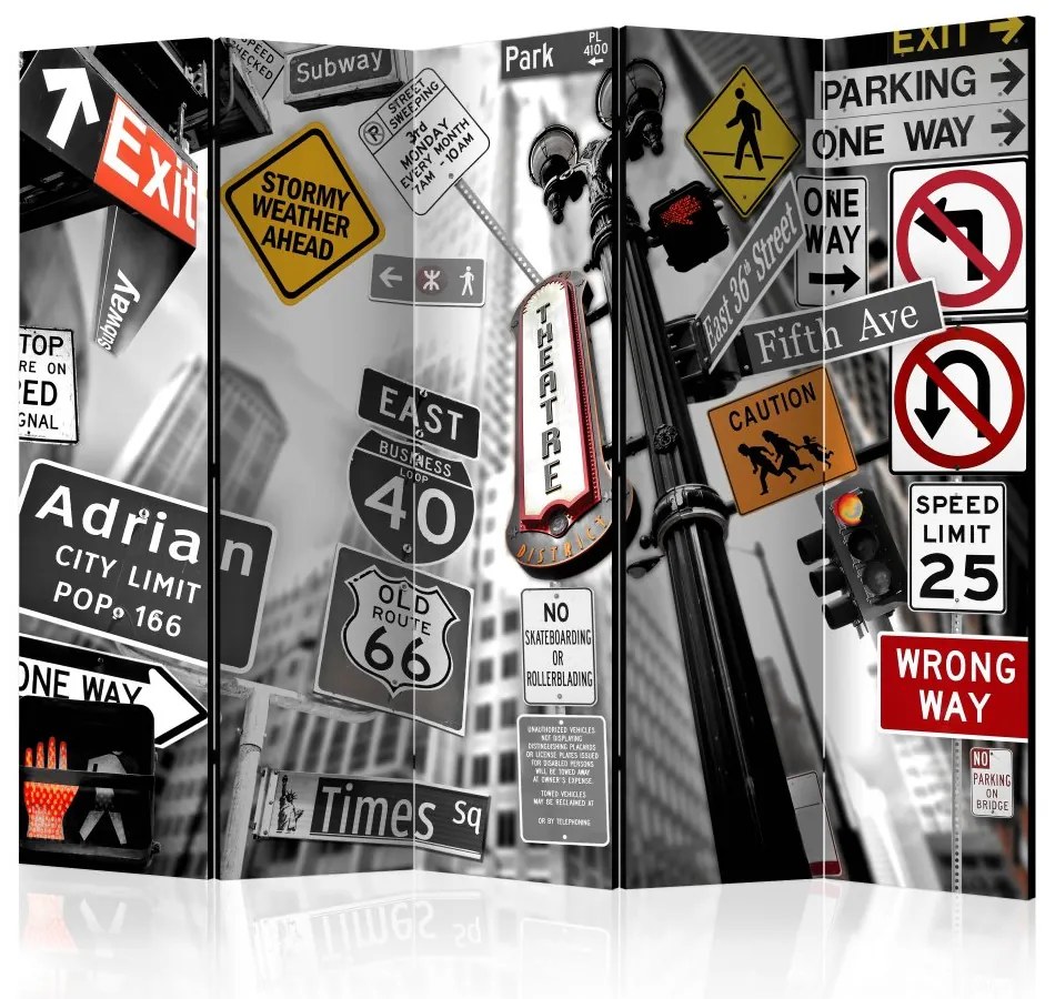 Artgeist Paraván - New York Signs II [Room Dividers]