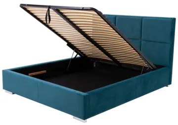 Čalúnená velúrová posteľ FABRIZZIO MAXI P 160 x 200 s roštom a úložným priestorom