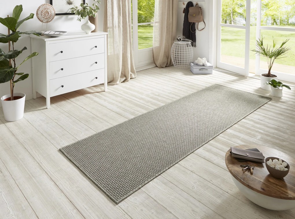 BT Carpet - Hanse Home koberce Behúň Nature 104273 Light Grey – na von aj na doma - 80x150 cm