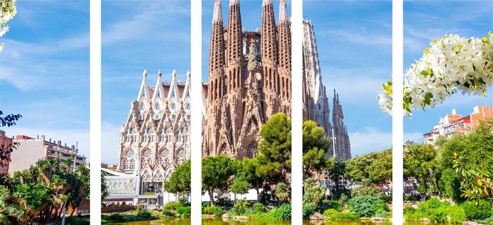 5-dielny obraz katedrála v Barcelone - 200x100