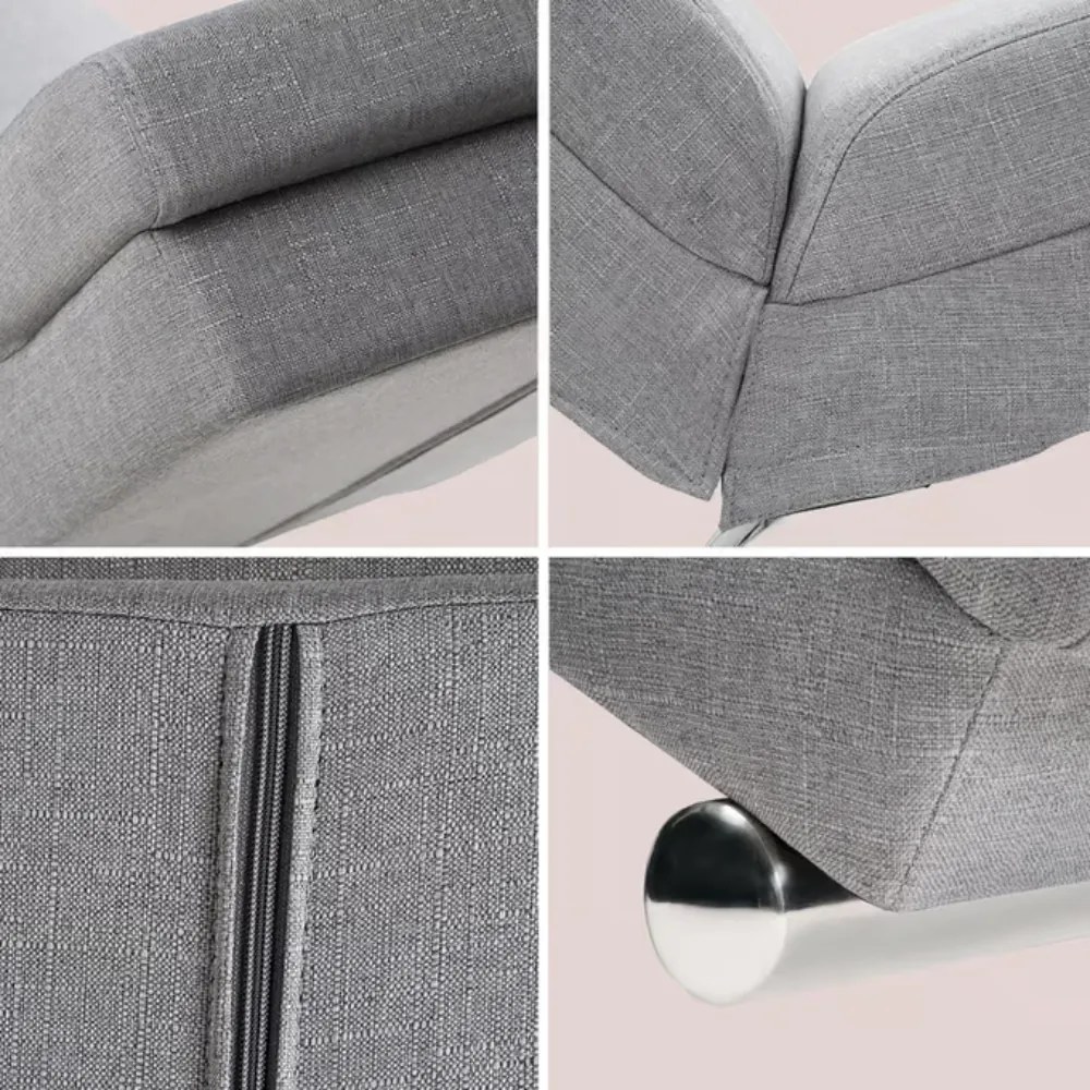 Leňoška LONDON, 186x55x89cm, šedá Casaria