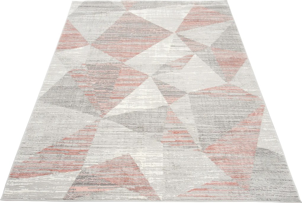 TA Koberec E455A SVETLO SIVÁ/TMAVORUŽOVÁ ASTHANE Rozmer: 250x350 cm