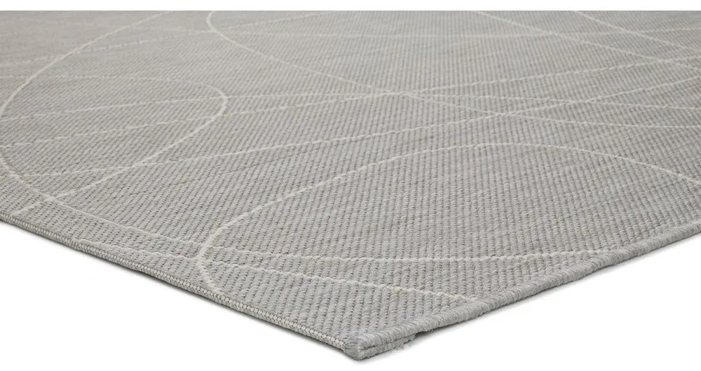 Sivý vonkajší koberec Universal Hibis Line, 160 x 230 cm