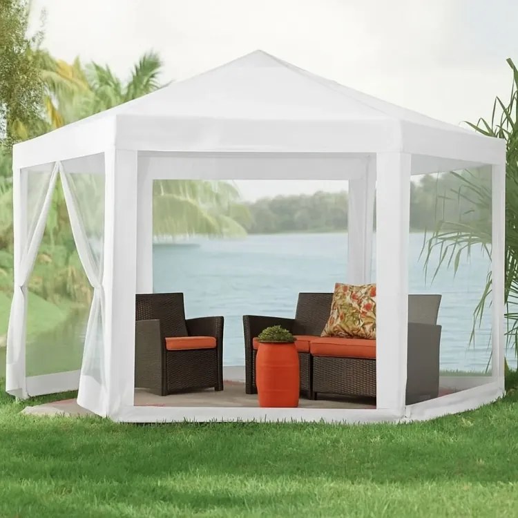 Záhradný altánok s moskytiérou 2 x 2 m biela