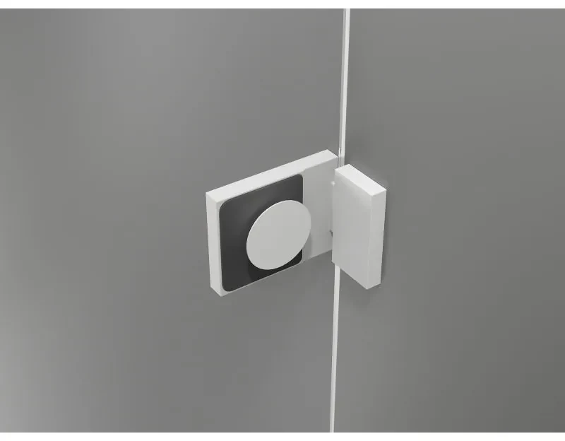 Mexen Lunar, L Duo výklopný sprchový kút 110 x 95 cm, 8mm číre sklo, biely profil, 834L-110L-095P-20-00