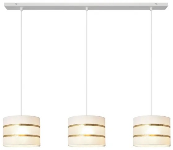 Luster na lanku HELEN 3xE27/15W/230V biela/zlatá