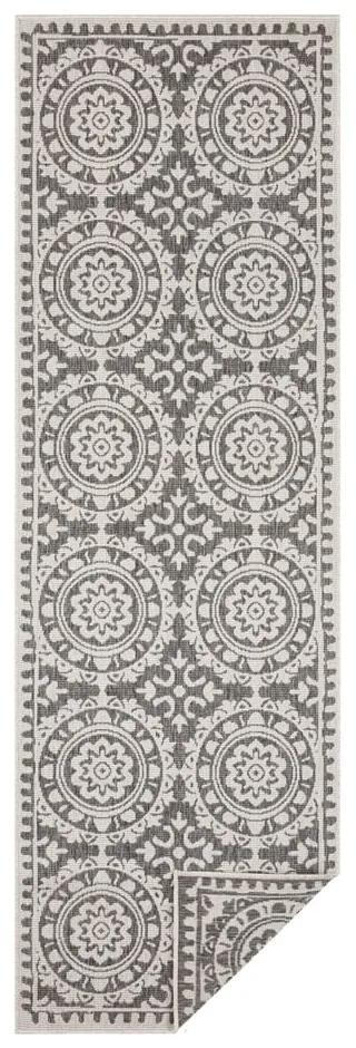 Sivo-krémový vonkajší koberec NORTHRUGS Jardin, 80 x 250 cm