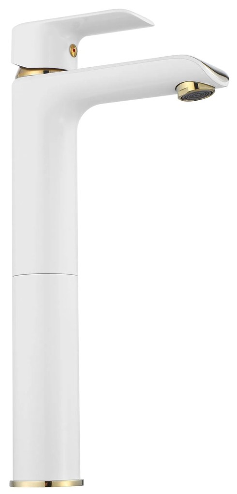 Rea Bloom - vysoká umývadlová batéria, biela-zlatá, REA-B9931
