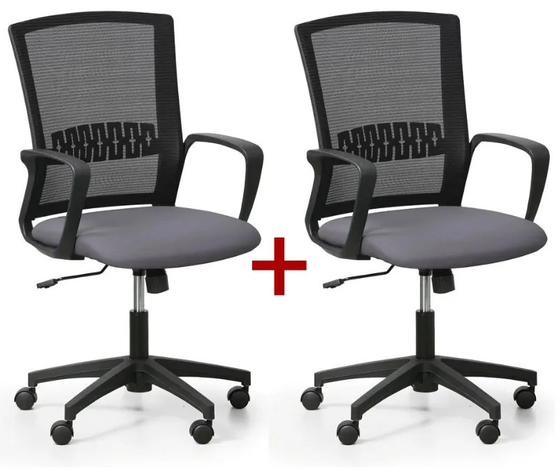 Kancelárska stolička ROY 1+1 ZADARMO, sivá