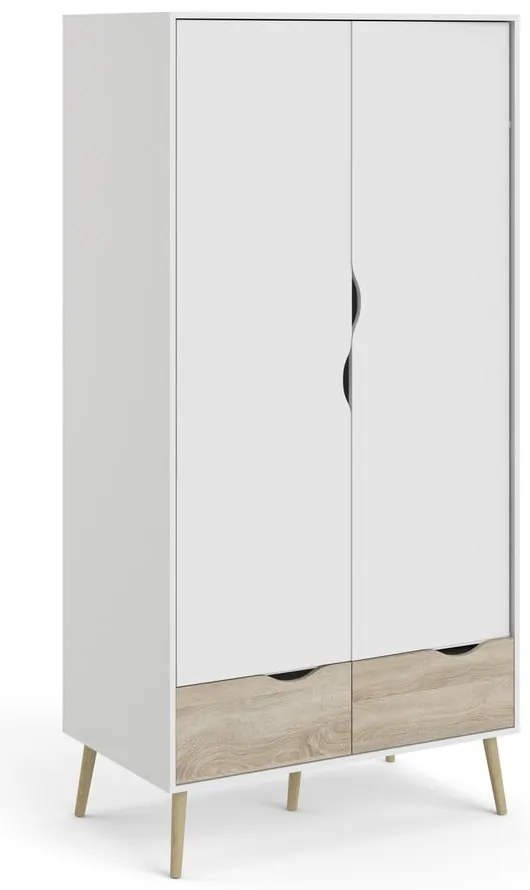 Biela šatníková skriňa Tvilum Oslo, 99 x 200 cm
