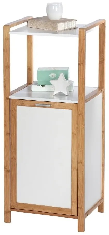 Bambusový kúpeľňový regál v bielo-prírodnej farbe 40x95 cm Finja – Wenko