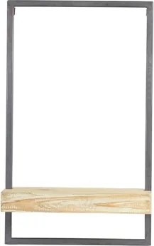 Nástenná drevená polička Maddison v kovovom ráme - 30 * 15 * 50 cm