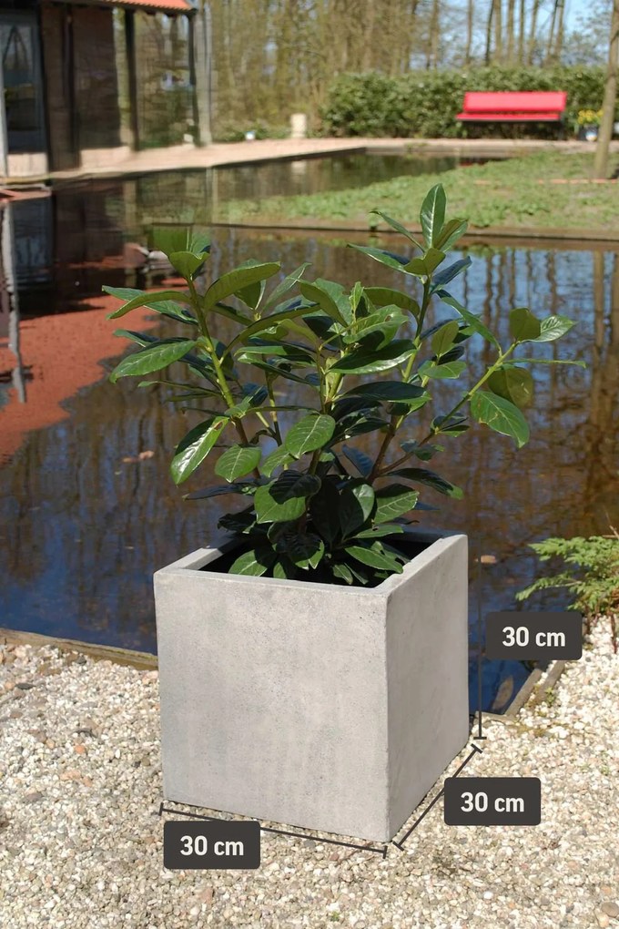 Kvetináč BLOCK, sklolaminát, 30x30x30 cm, betón design