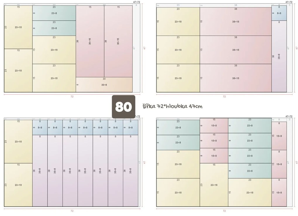 Organizér do šuplíku kuchyně i koupelny, příborník Rotho BASIC, mléčná (38x15)