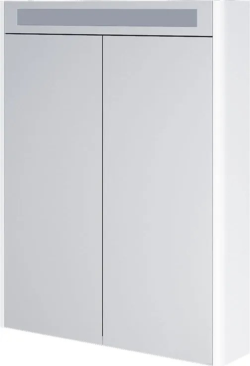 Mereo, Mereo Siena, kúpeľňová galérka 64 cm, zrkadlová skrinka, biela lesk, MER-CN416GB