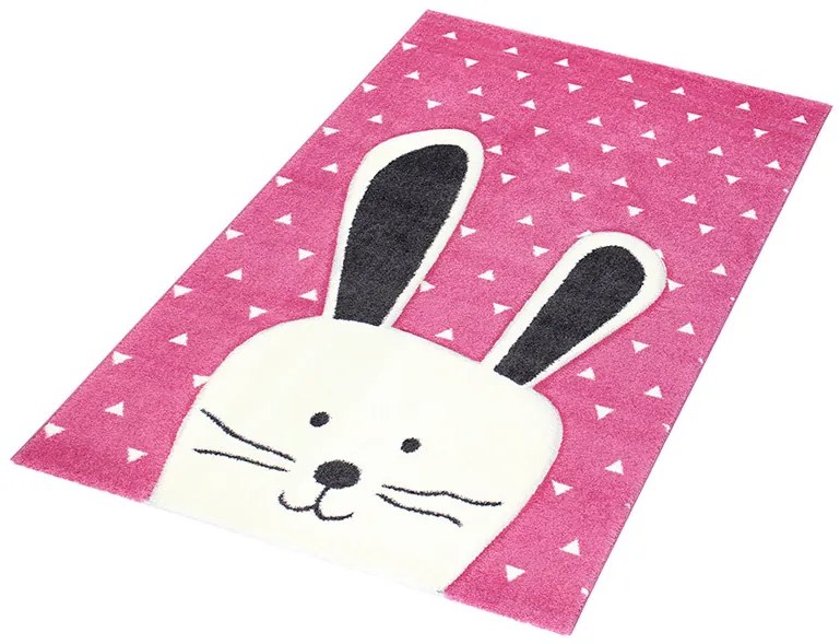 Sintelon, Kusový koberec Pastel Kids 52 / RVR, 120x170, ružová, detská izba