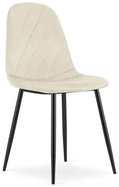 Set troch jedálenských stoličiek ASTI zamatový béžový (3 ks)