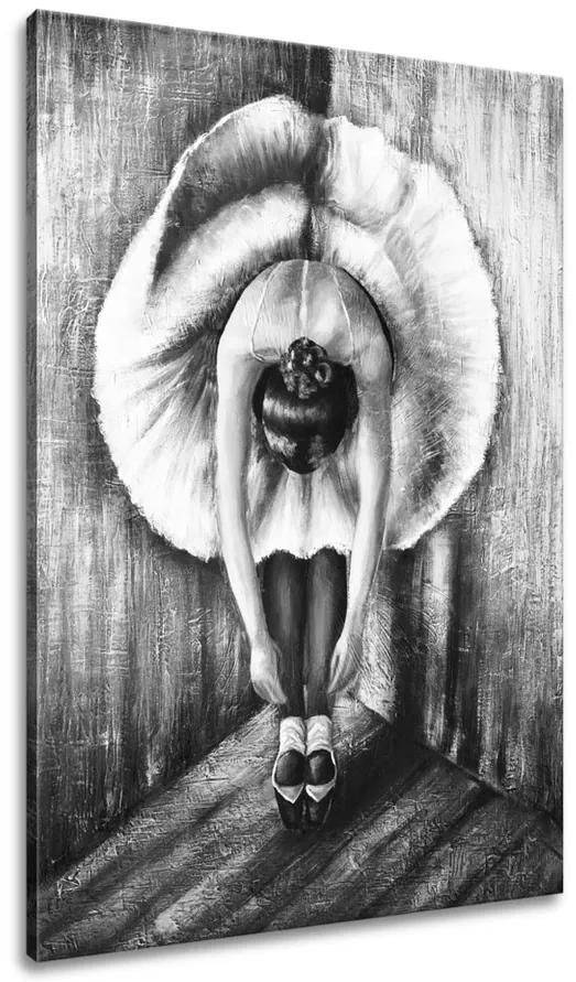 Gario Ručne maľovaný obraz Sivá rozcvička baletky Rozmery: 70 x 100 cm