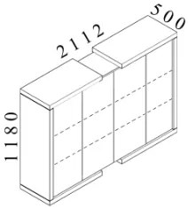 Stredná skriňa Lineart 211,2 x 50 x 118 cm