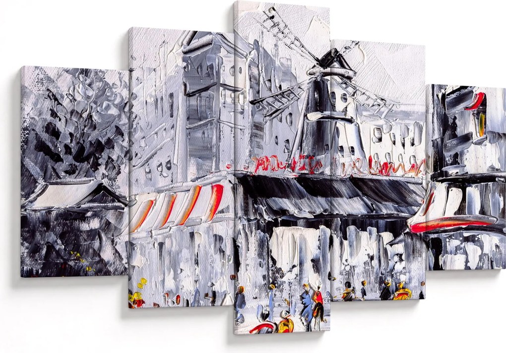 Obraz - Ulica v Paríži, olejomaľba (150x105 cm)