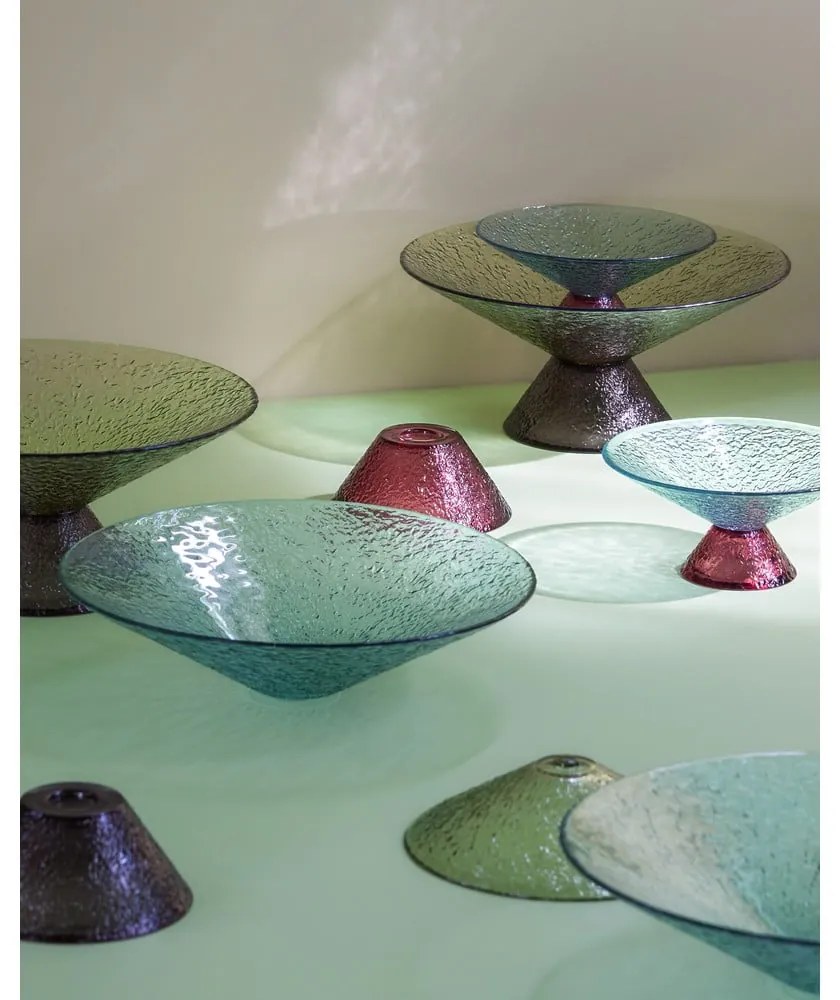 Červeno-modrá sklenená misa na ovocie ø 15 cm Bonbon – Hübsch