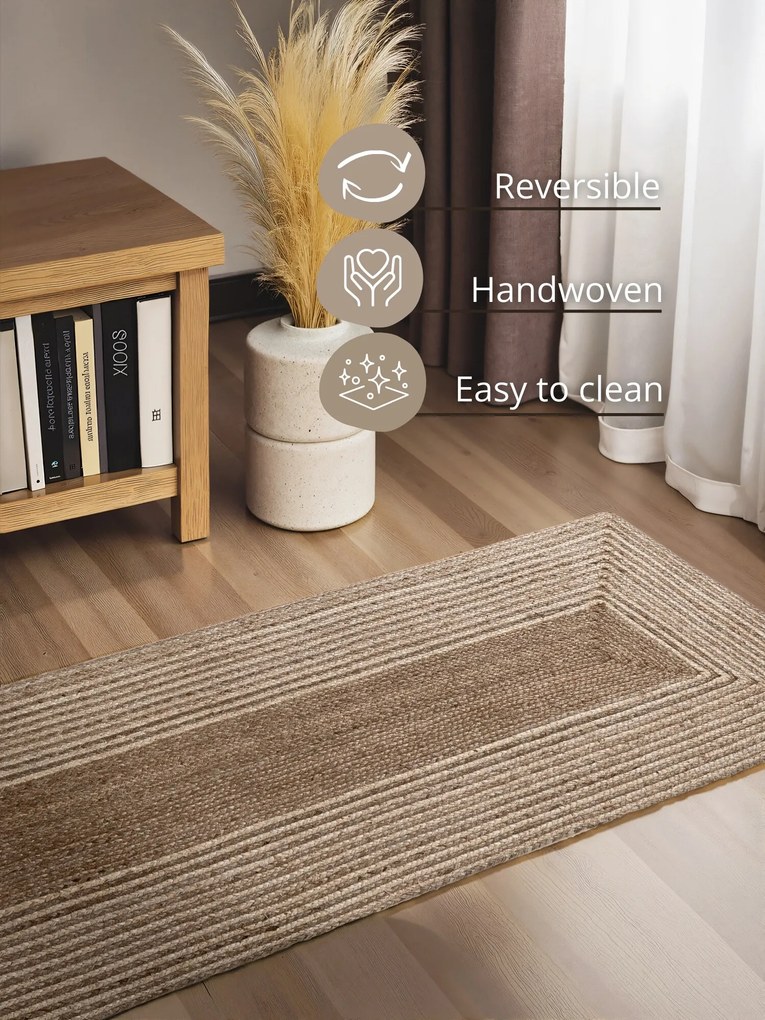Hanse Home, Behoň Juno 106329 Natural White Brown, 80x300, hnedá, chodba / predsieň