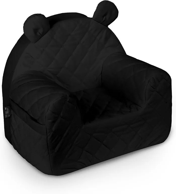 Detské kreslo s uškami Velvet, Black