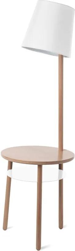 Biela stolová lampa z jaseňového dreva HARTÔ Josette