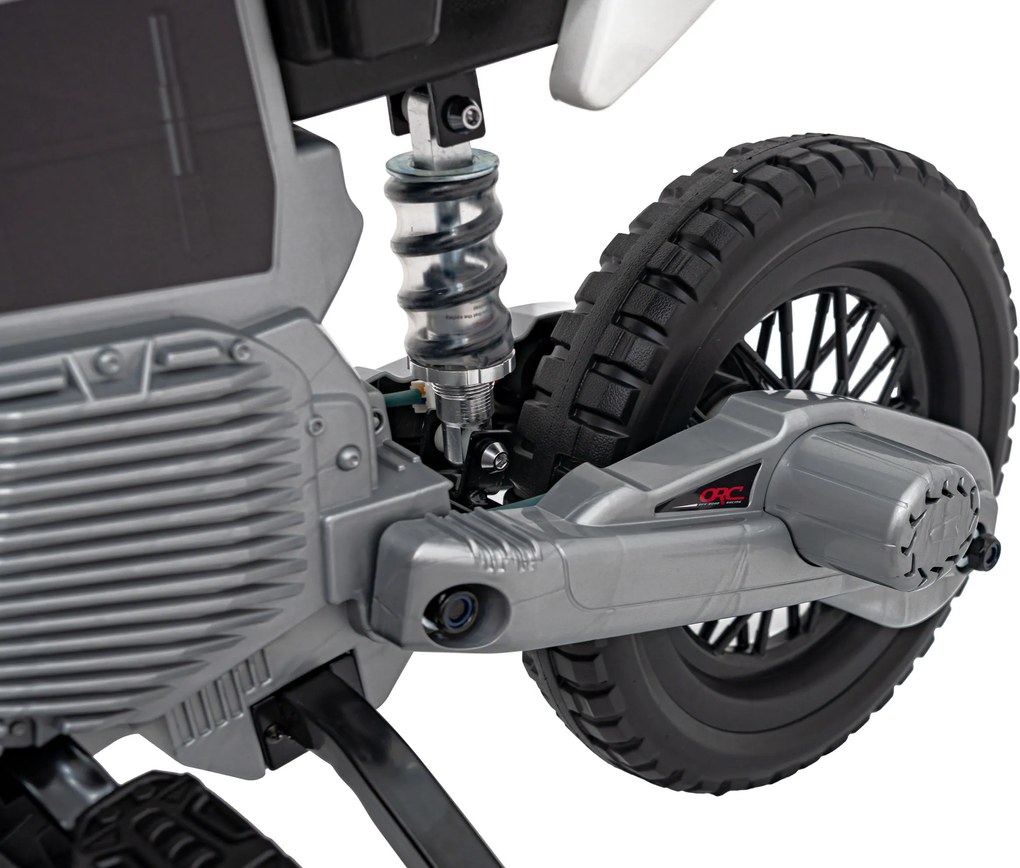 Ramiz PANTONE 361C Detská motorka na batérie oranžová + audio panel + pomalý štart + EVA kolesá