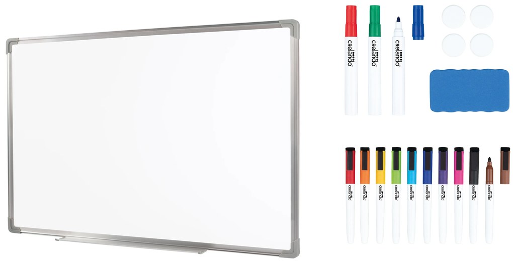 crelando®  Magnetická biela tabuľa + Príslušenstvo k magnetickej tabuli  (800010767)