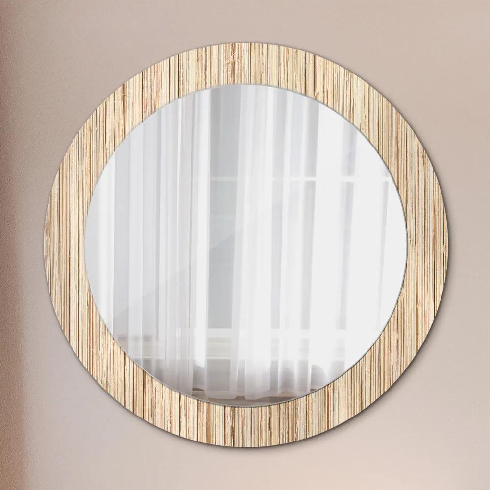 Okrúhle zrkadlo s potlačou Bambusová slama fi 70 cm