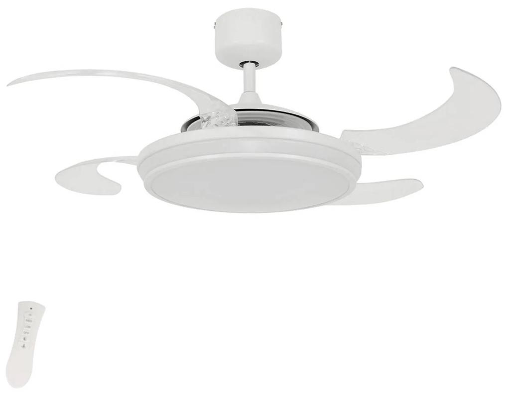 Biely stropný LED ventilátor Fanaway Evo 1 +svetlo